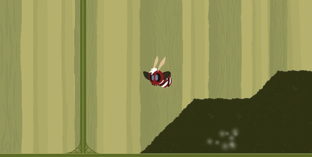 A montage of Robin walking and flying through a village, a jungle, a cave, and a corridor.